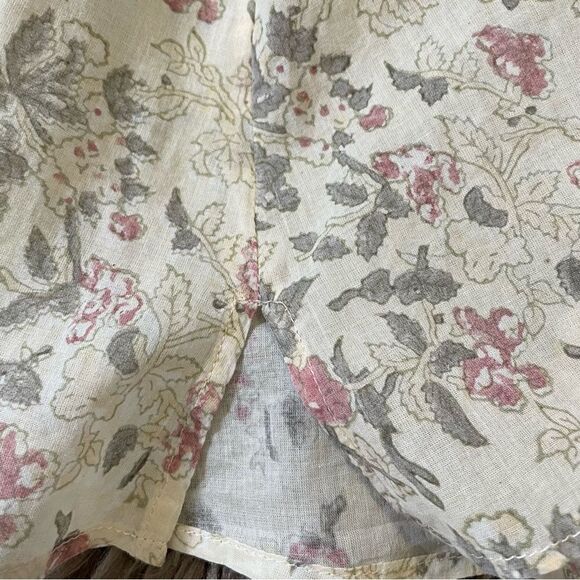 Cleobella 100% Cotton Cream/Gray/Pink Floral Print Peasant Top Sz-S - Picture 10 of 10